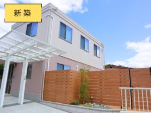 Read more about the article 【可愛さ満点】ピンク系住宅×白色カーポートを使ったナチュラルなお庭